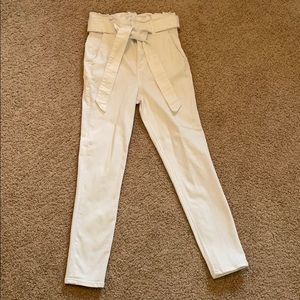 White tie jeans